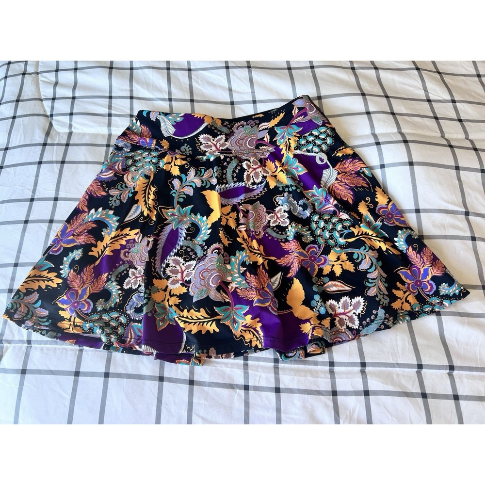 Dona Jo Skort Skirt Multicolored Lotus Paisley Tennis Golf Athletic Size 1 (S)
